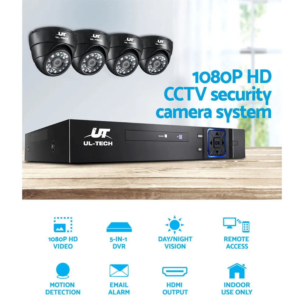 1080P HD Security System 8CH DVR 4 Cameras 1TB - UL-Tech