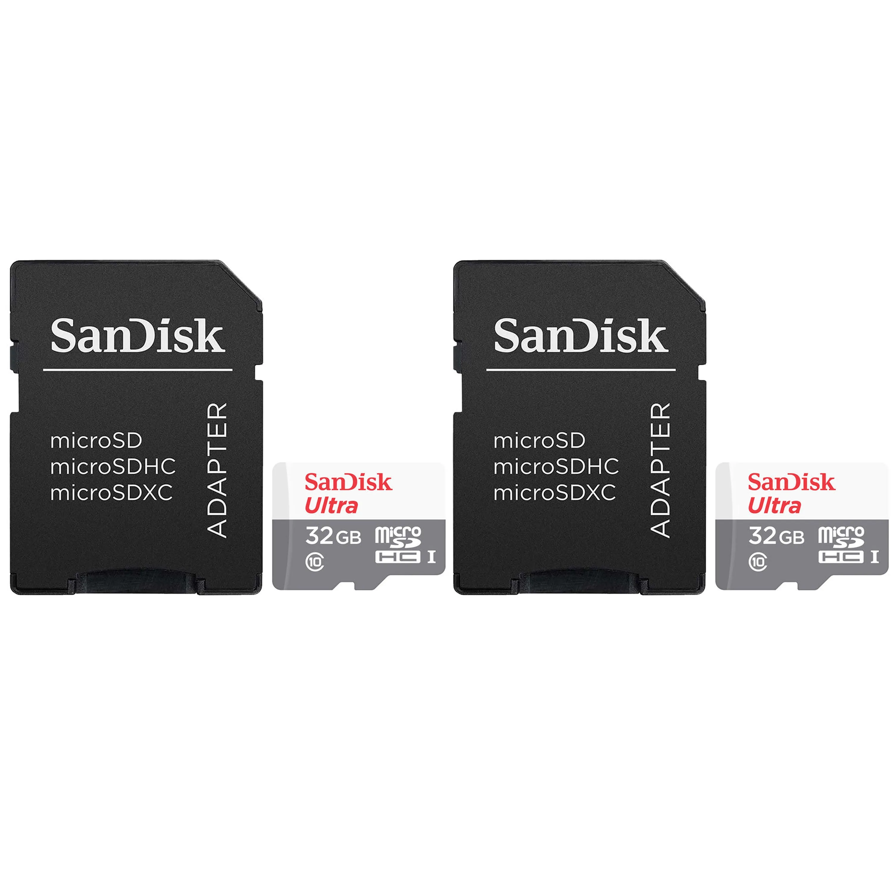 2 Packs SanDisk 32GB Ultra UHS-I microSDHC Memory Card with SD Adapter