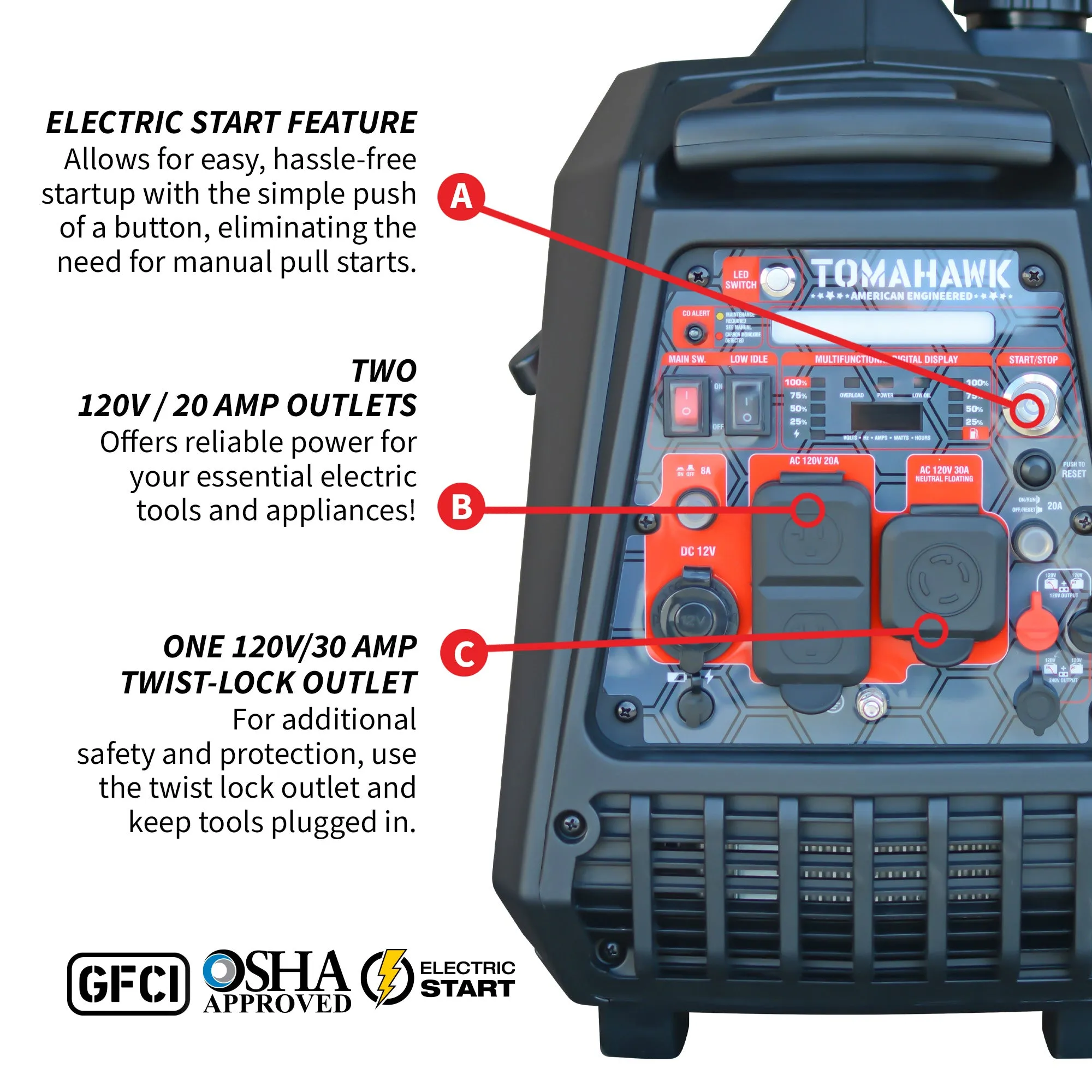 4500 Watt Inverter Generator Electronic Fuel Injection EFI Super Quiet Portable Gas Power Professional Use