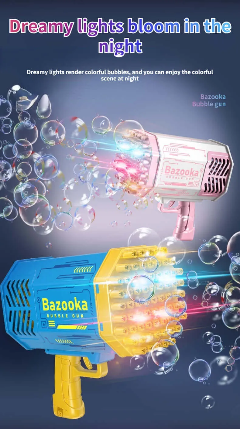 69-Hole Bubble Gun Rocket - Automatic Blower with Lights for Kids | Perfect Gift