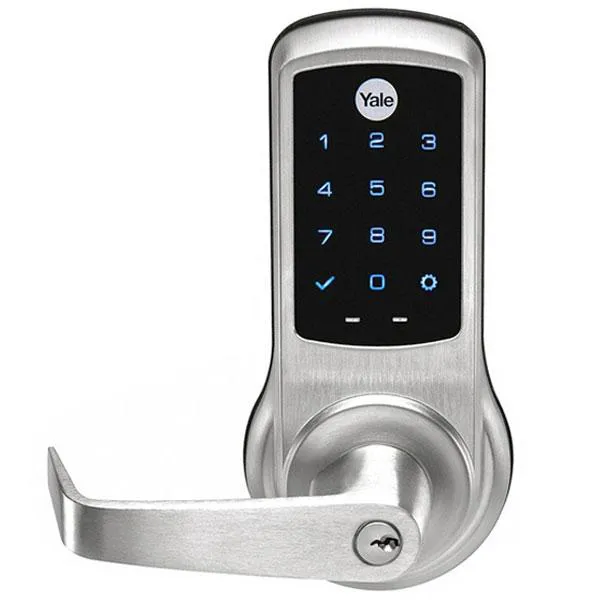 Accentra (Formerly Yale) - ﻿NexTouch - Commercial Electronic Keypad Lever Lock - 2-3/4" Backset - 6-Pin LFIC Prep Less Core - Satin Chrome - w/ Key Override