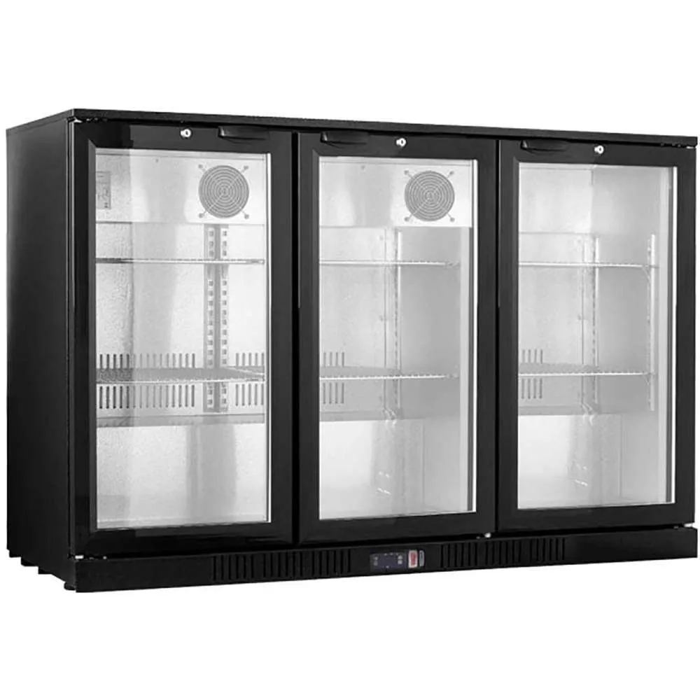 Alpha Commercial Under Bench Bar Cooler 3 Door 304L Black