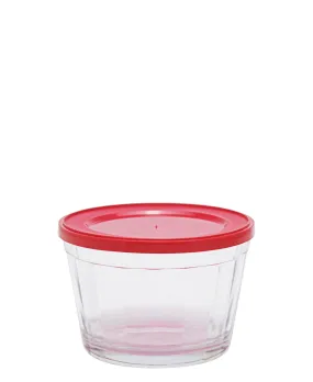 American 350ml Cup Bowl With Plastic Lid - Red