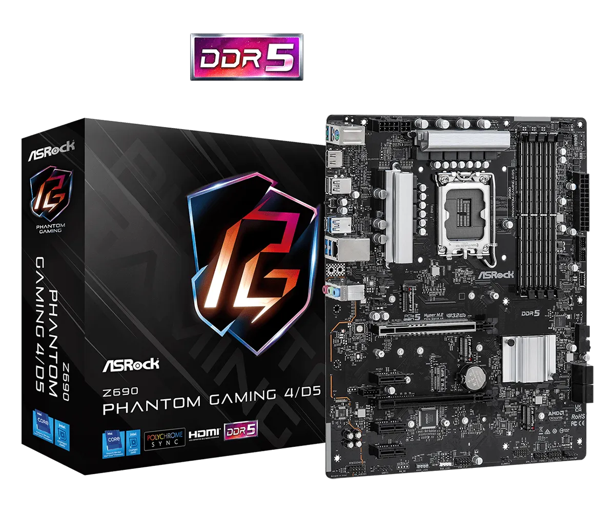 ASRock Z690 Phantom Gaming 4/D5 DDR5,LGA 1700 ATX Motherboard