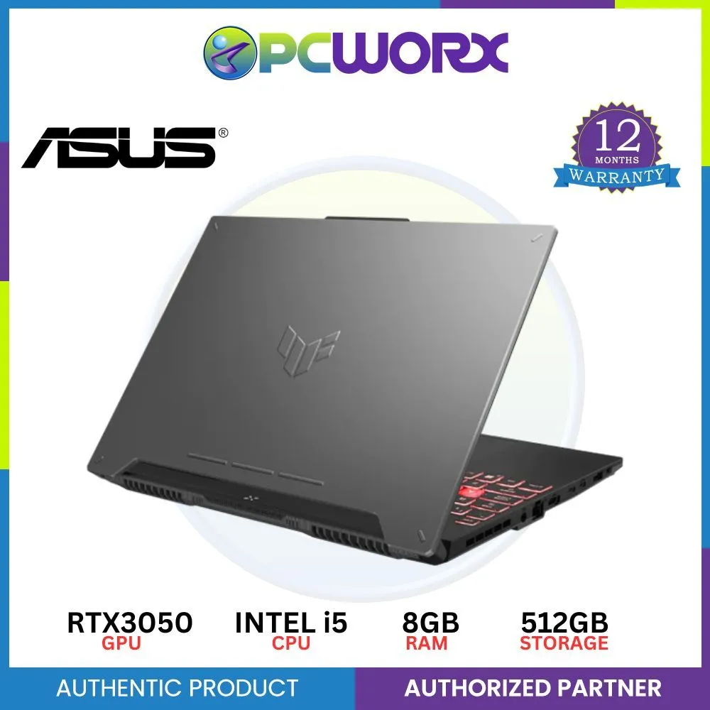 Asus TUF GAMING F15 15.6In 144HZ Core i5-12500H 8GB RAM 512GB SSD NVIDIA RTX3050 4GB Win11