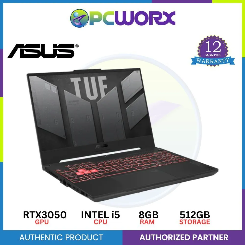 Asus TUF GAMING F15 15.6In 144HZ Core i5-12500H 8GB RAM 512GB SSD NVIDIA RTX3050 4GB Win11