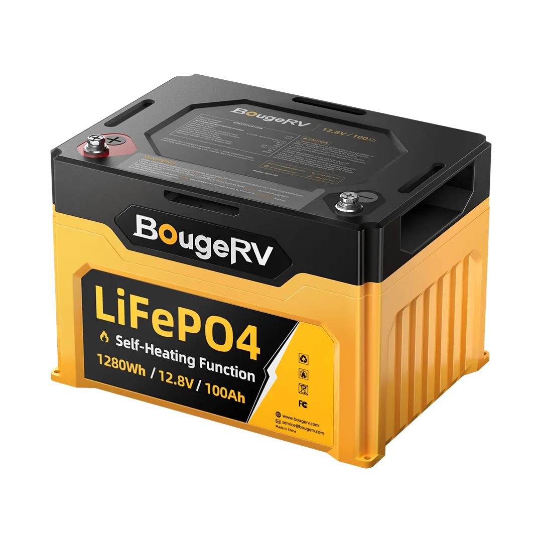 BougeRV 12V 1,280Wh/100Ah Self-Heating LiFePO4 Battery | ISE144