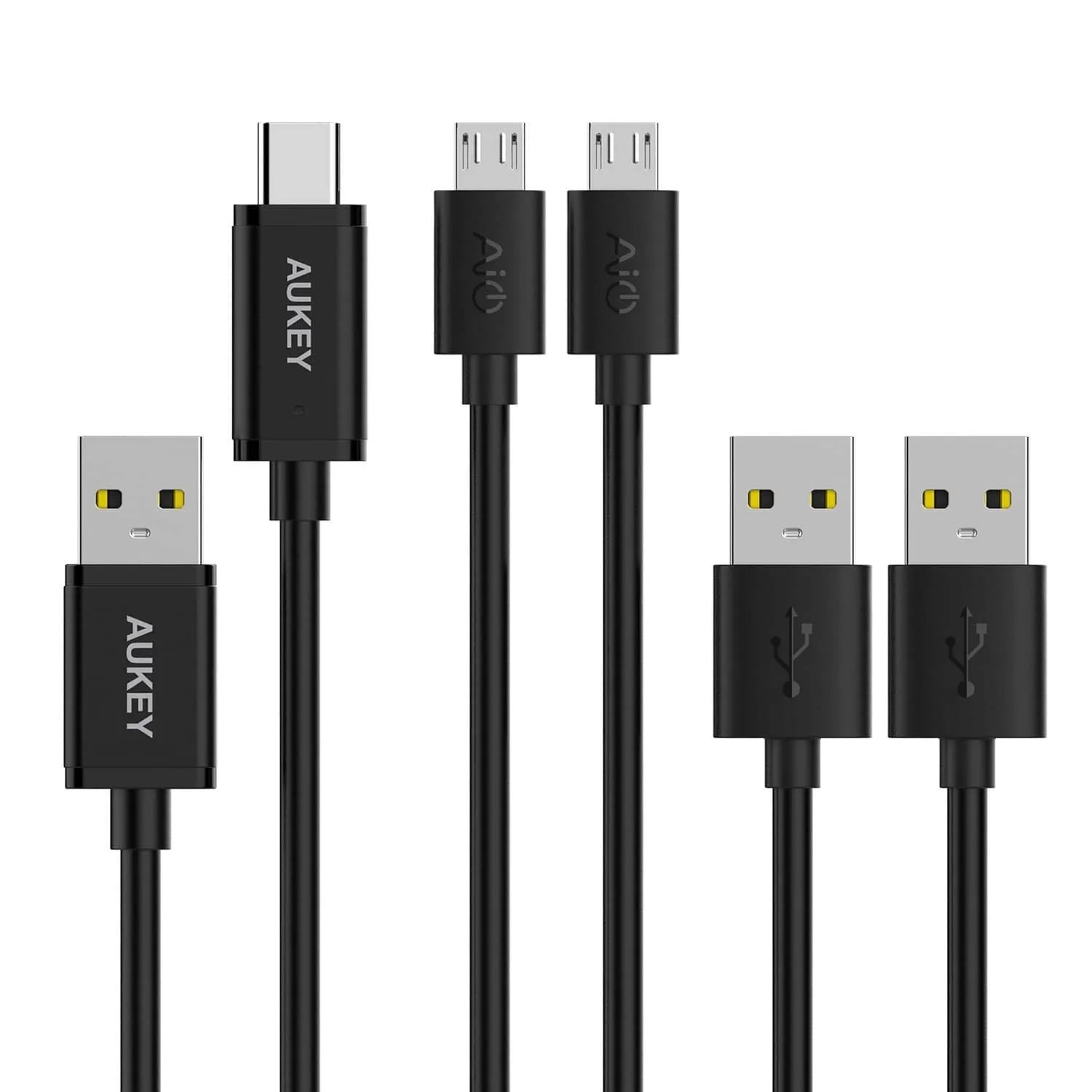 CB-TD1 USB 2.0 A TO USB C   Micro USB Qualcomm Quick Charge Cable (3 Pack)