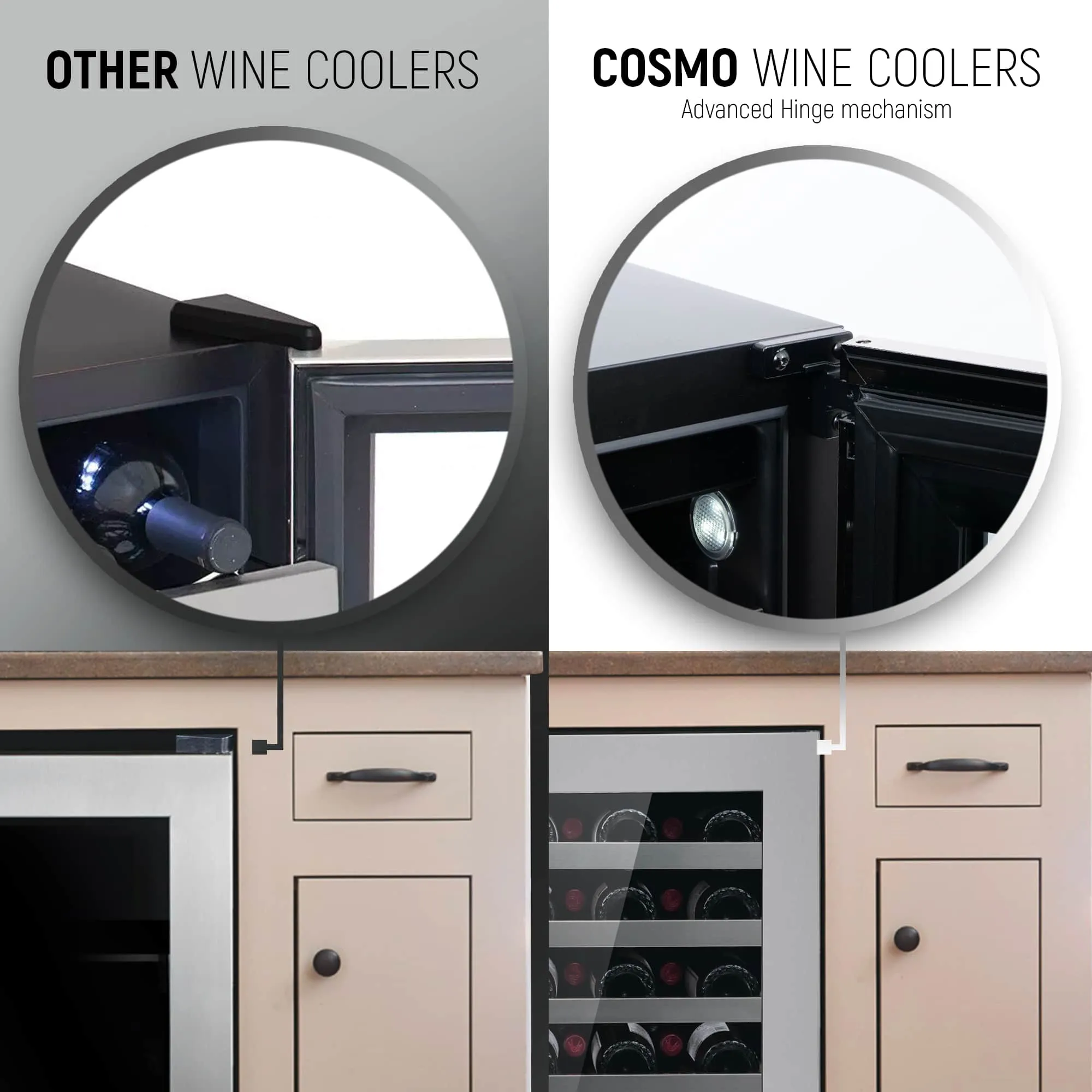 Cosmo 24-Inch 48 Bottles Capacity Wine Cooler in Stainless Steel (COS-24BIWCS)