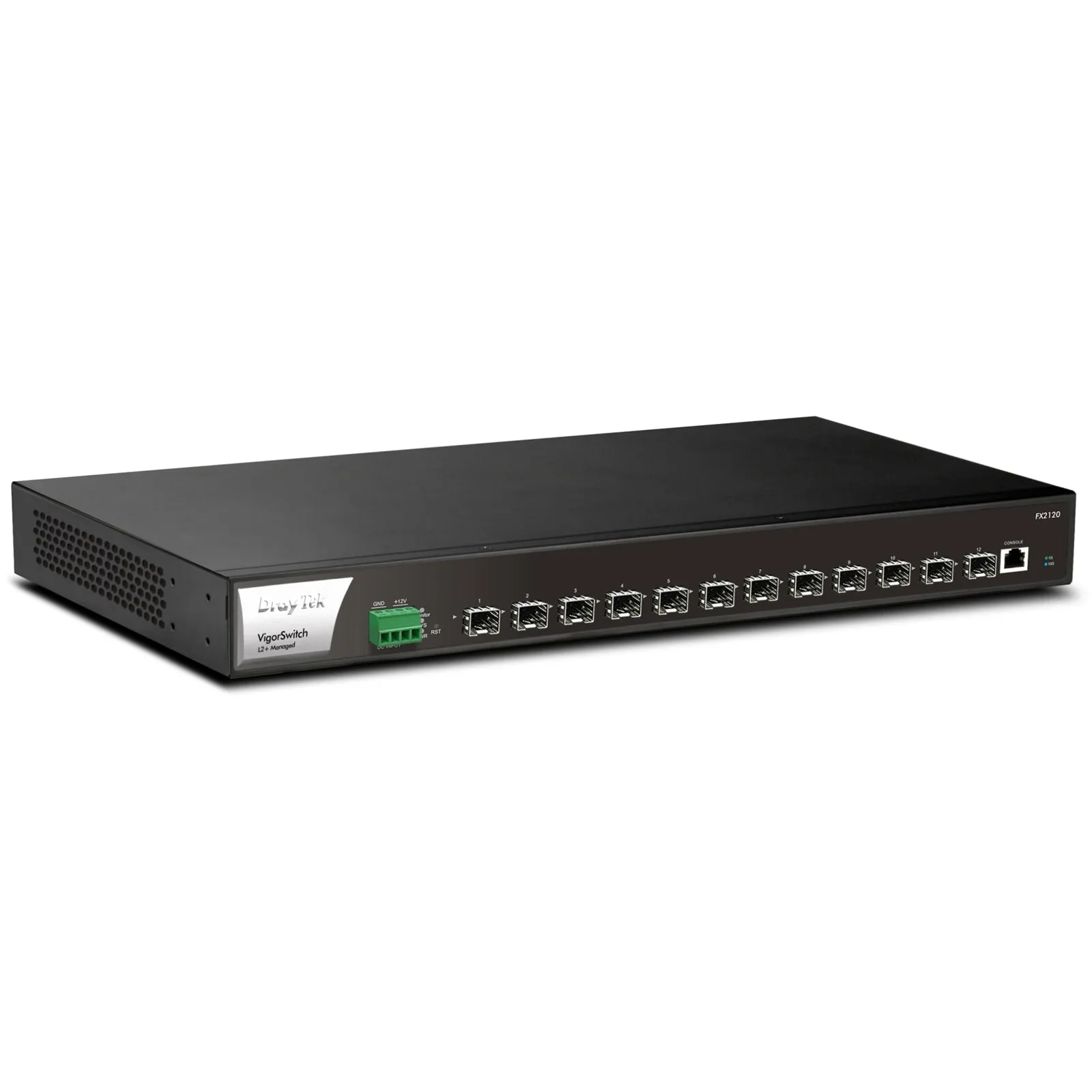 DrayTek FX2120 VigorSwitch 12-Port Layer 2  Managed Rackmount 10-Gigabit SFP  Switch