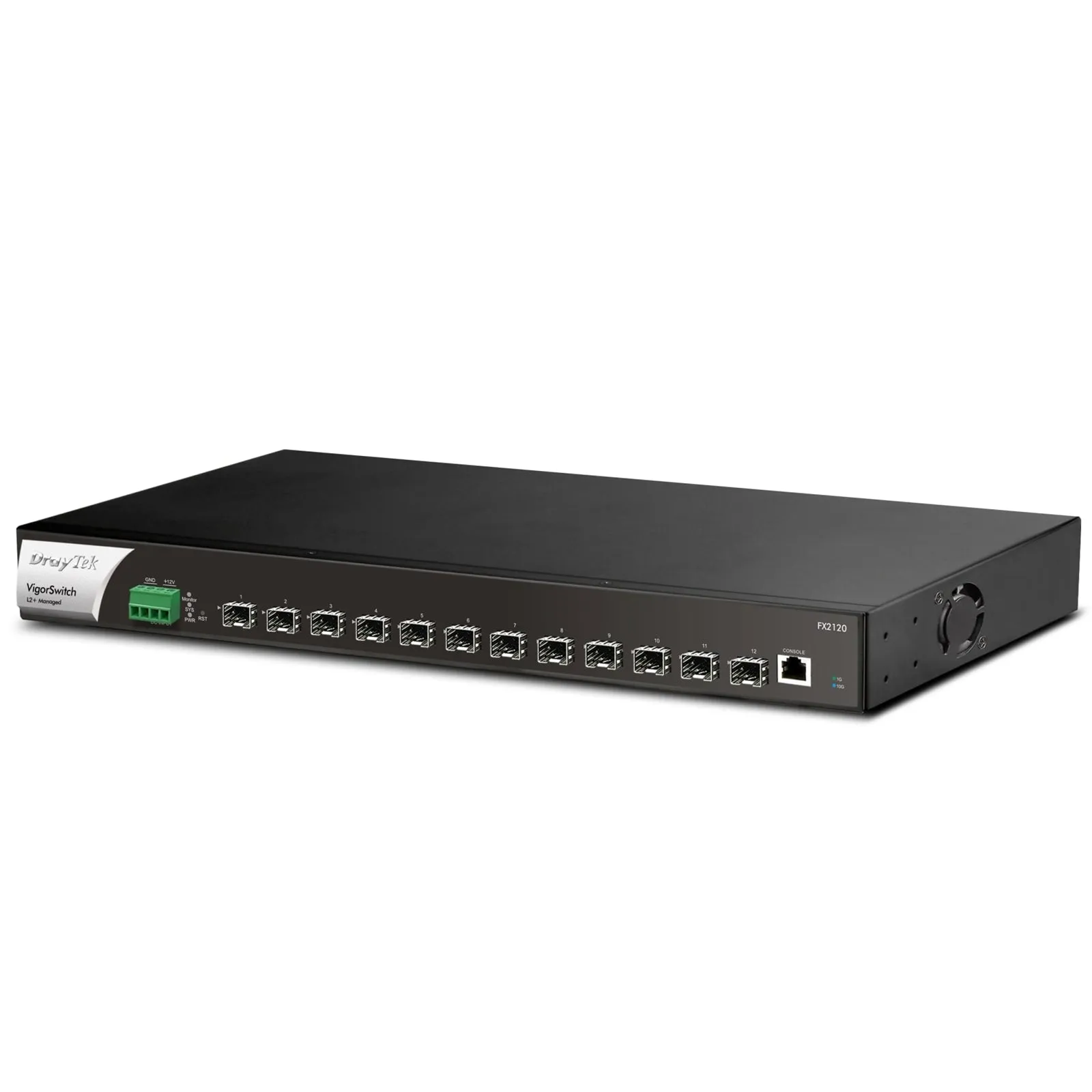 DrayTek FX2120 VigorSwitch 12-Port Layer 2  Managed Rackmount 10-Gigabit SFP  Switch