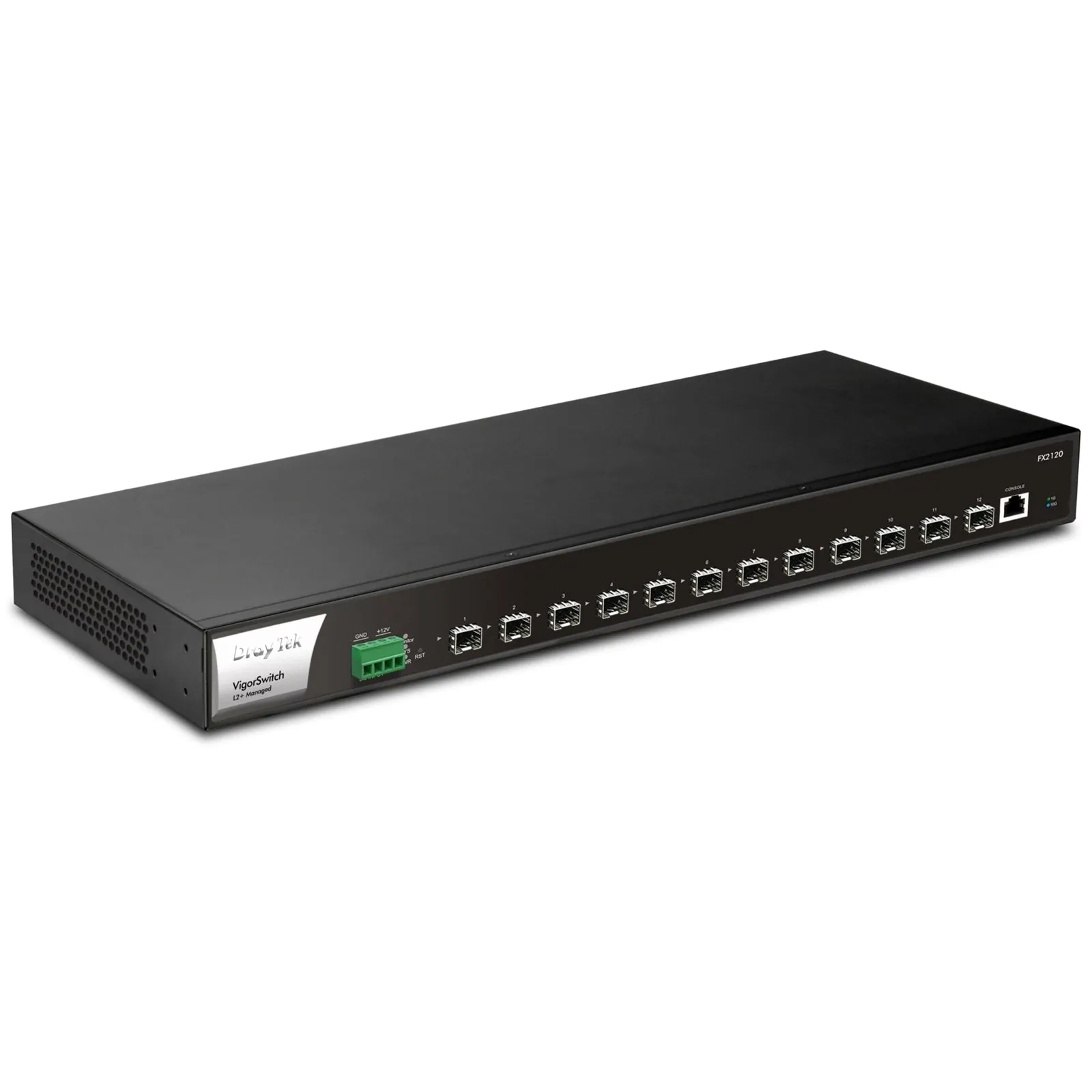 DrayTek FX2120 VigorSwitch 12-Port Layer 2  Managed Rackmount 10-Gigabit SFP  Switch