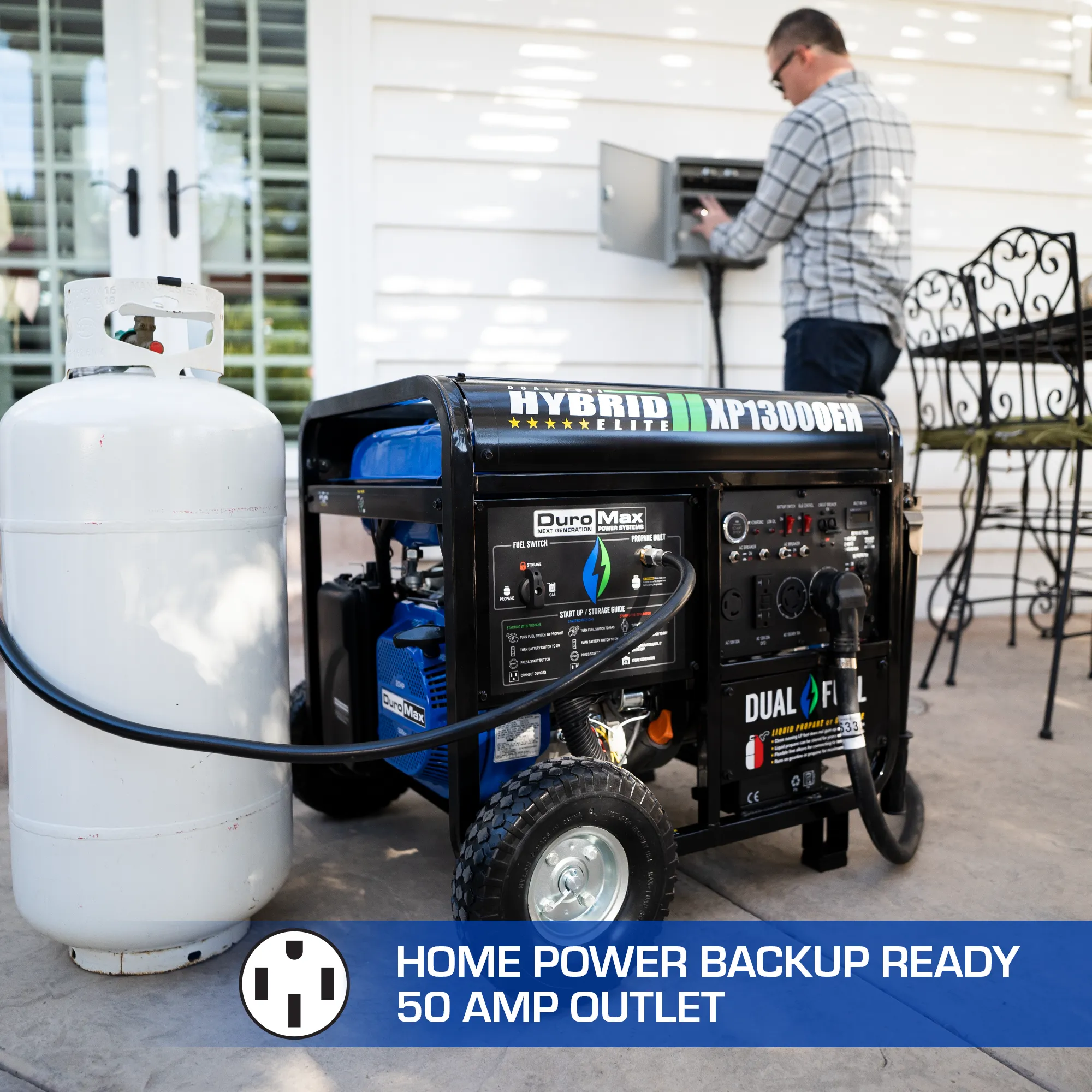 DuroMax XP13000EH 13,000 Watt Portable Dual Fuel Gas Propane Generator