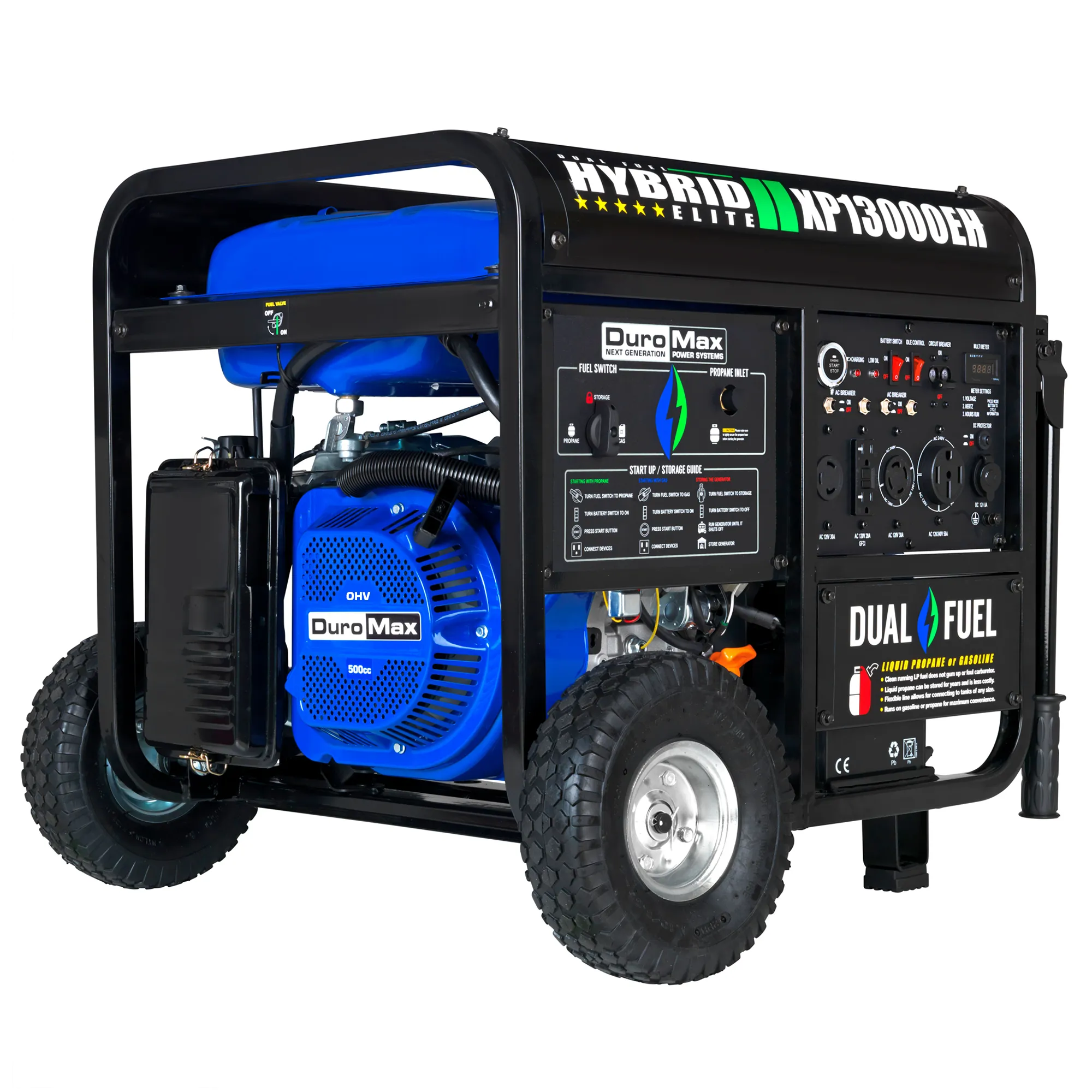 DuroMax XP13000EH 13,000 Watt Portable Dual Fuel Gas Propane Generator