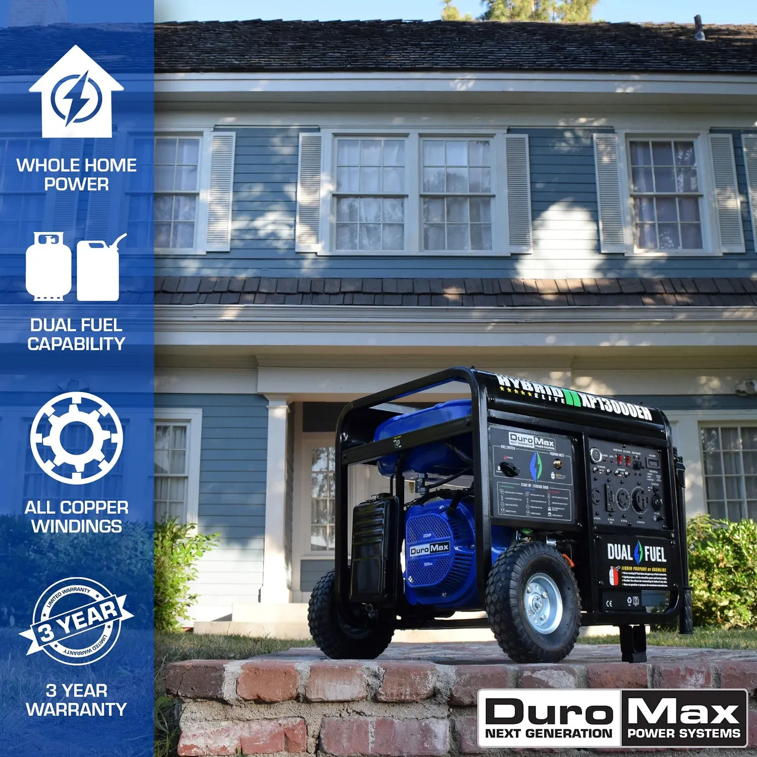 DuroMax XP13000EH Dual Fuel Portable Generator | 13,000 Watts