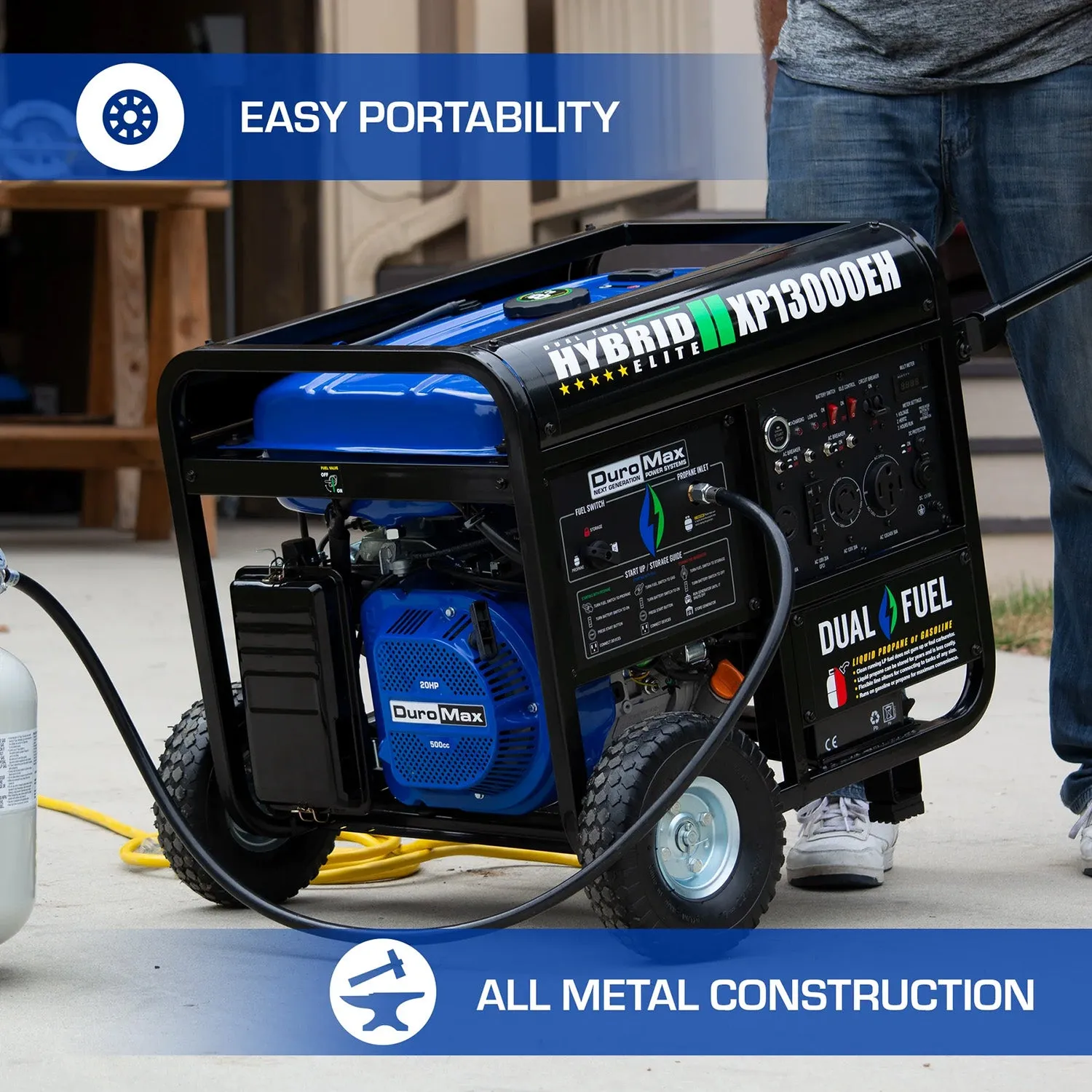 DuroMax XP13000EH Dual Fuel Portable Generator | 13,000 Watts