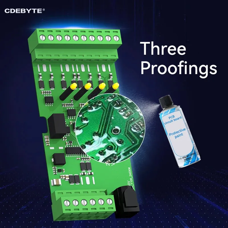 EBYTE E810-R41 RS485 Hub Industrial Grade 4-way RS485 to 1-way RS485 DC 9~40V Optical Isolation Cached RS485 Isolated Hubs