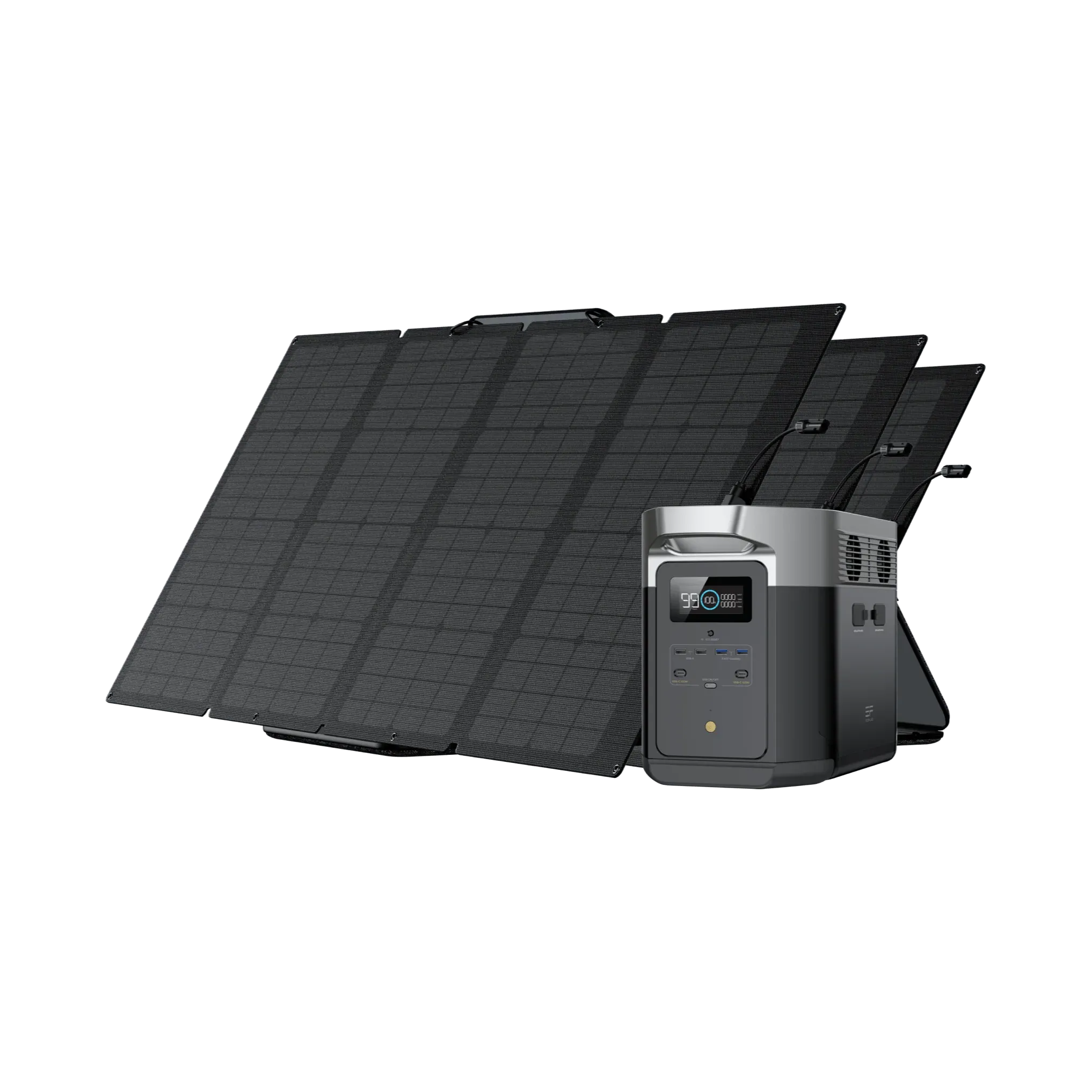 EcoFlow DELTA Max 2000 Solar Generator   3 (Three) 160W Portable Solar Panels