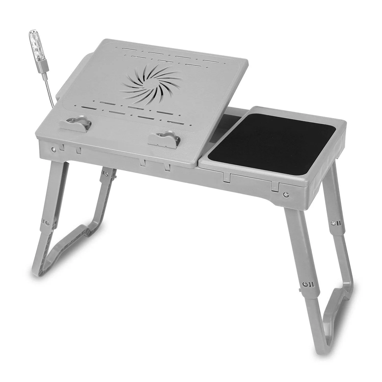 Foldable Laptop Table Bed Notebook Desk with Cooling Fan Mouse Board