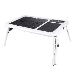 Foldable Portable laptop Desk Table Stand Bed Tray Dual Fans