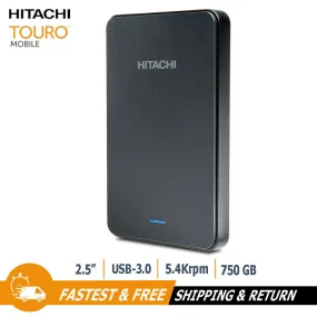 Hitachi Touro Mobile MX3 2.5" 750GB Portable External Hard Drive for PC, 0S03468