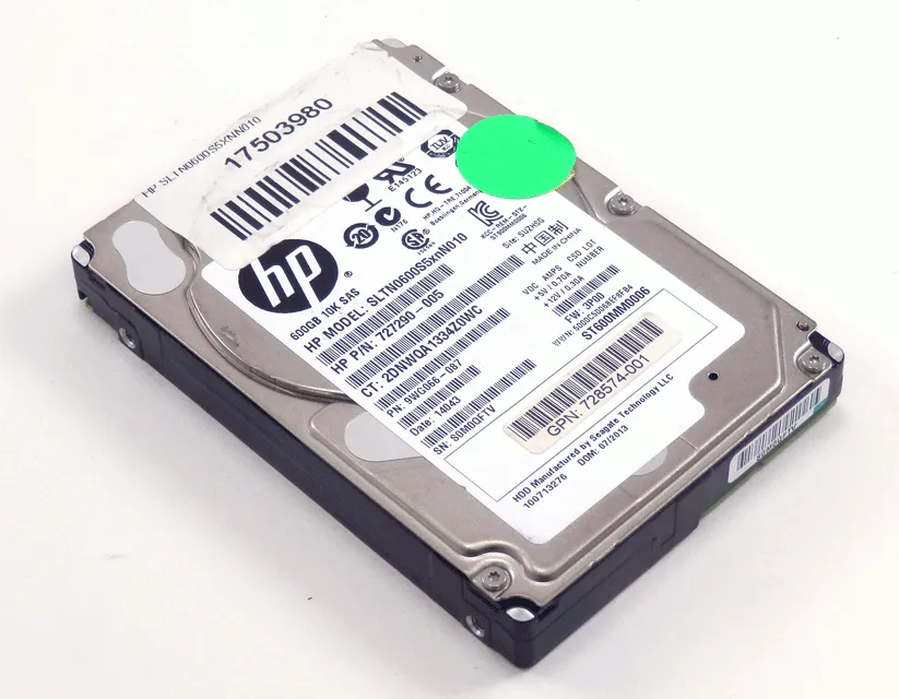 HP 727290-005 600GB 10K SAS 6GB/s 2.5" Hard Drive SLTN0600S5xnN010 ST600MM0006