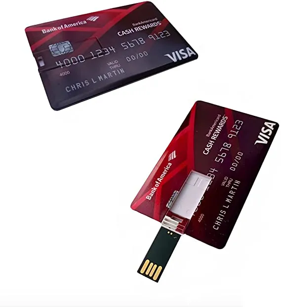 ITEM# 0038   High Speed USB Flash Drive, 32GB/64GB/128GB Bank Credit Card Memory Stick (Watch Video)