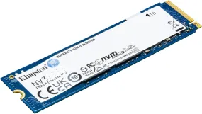 Kingston NV3 PCIe 4.0 NVMe SSD 1TB 6000MB s Read 4 000MB s Write M.2 2280 3D 1000 GB