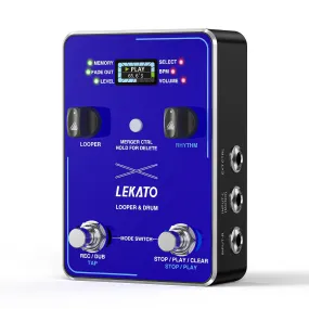 LEKATO Drum 2 IN 1 Looper Guitar Effects Loop Pedal(Only US&AU)