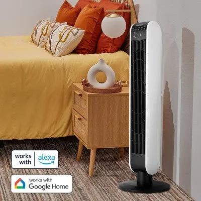 New - Holmes 40" Oscillating Wi-Fi connect Designer Series Tower Fan