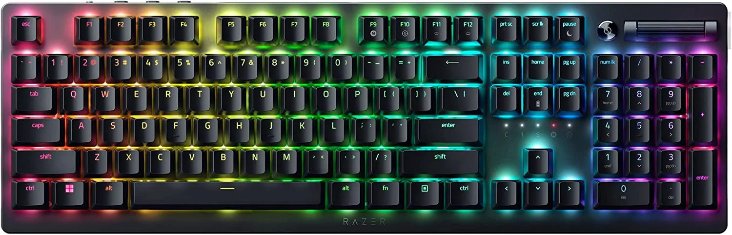 Razer DeathStakler Ve Pro Wireless Gaming Keyboard Low Profile Red Linear Switches, Hyperspeed Wireless, Bluetooth, RGB, Black