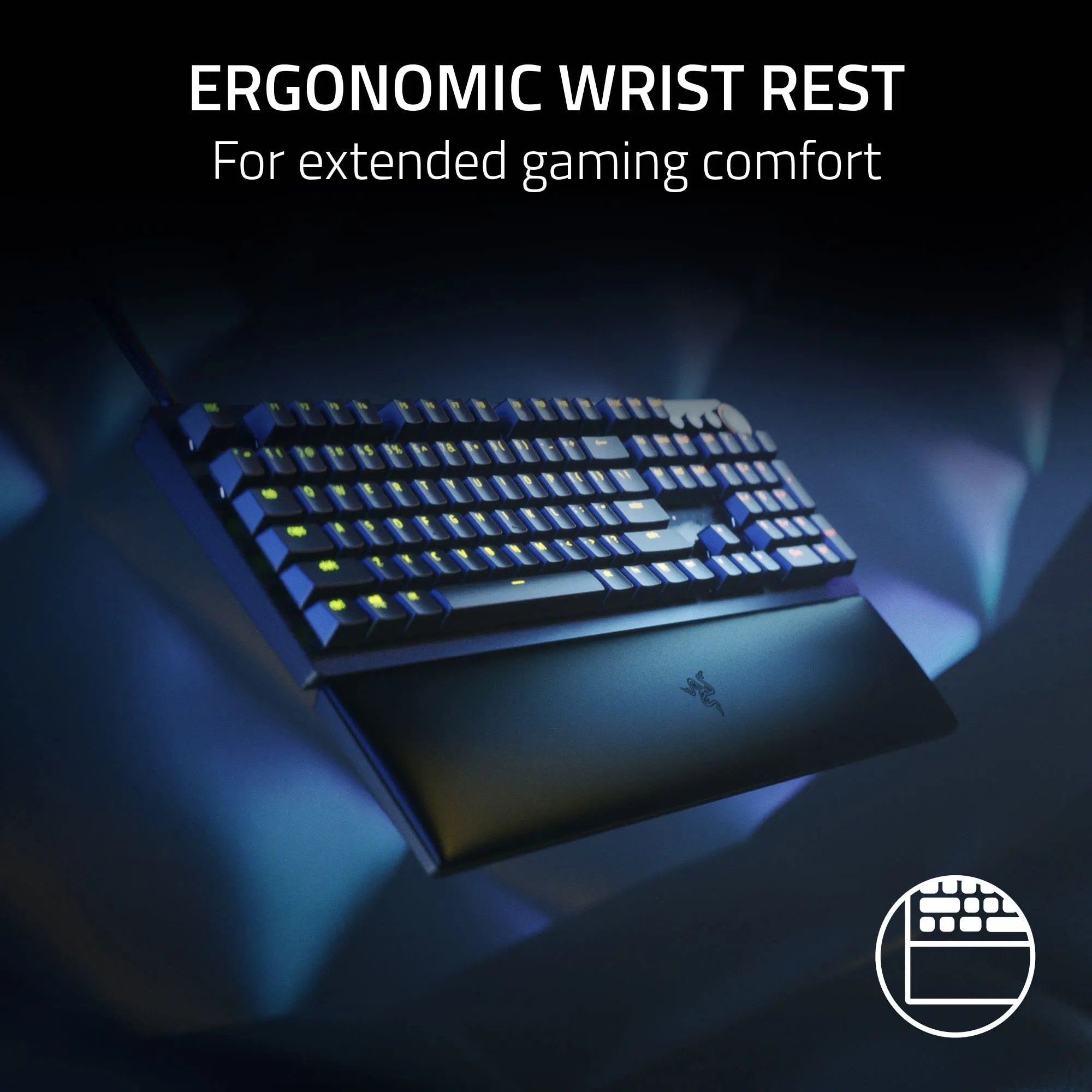 Razer Huntsman V2 Optical Gaming Keyboard: Fastest Linear Optical Switches Gen-2 w/ Sound Dampeners & 8000Hz Polling Rate - Doubleshot PBT Keycaps - Dedicated Media Keys & Dial - Ergonomic Wrist Rest