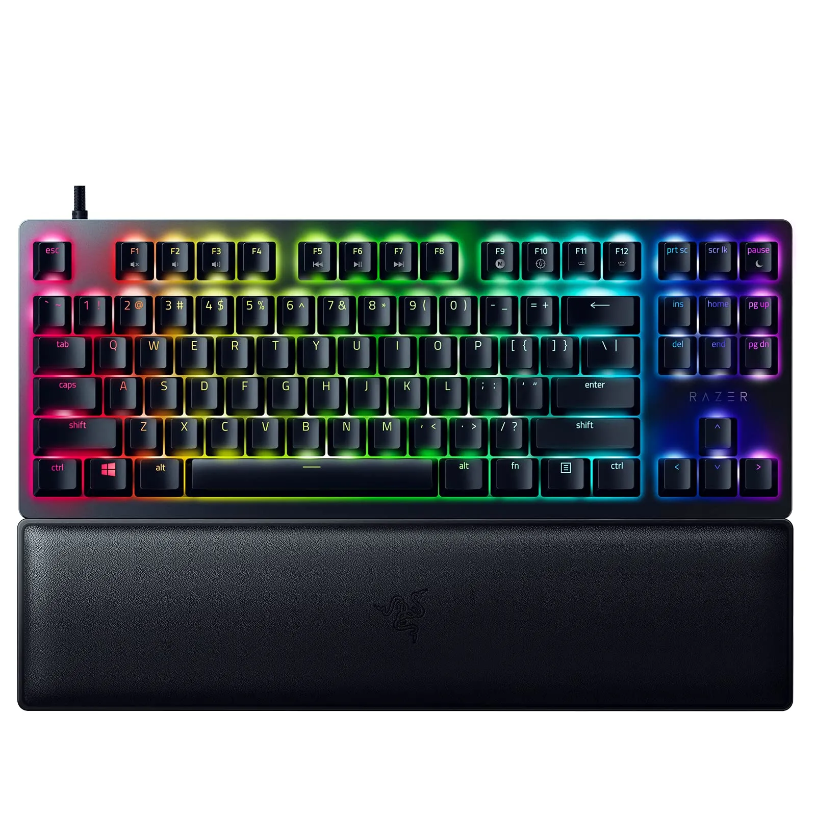 Razer Huntsman V2 Optical Gaming Keyboard: Fastest Linear Optical Switches Gen-2 w/ Sound Dampeners & 8000Hz Polling Rate - Doubleshot PBT Keycaps - Dedicated Media Keys & Dial - Ergonomic Wrist Rest