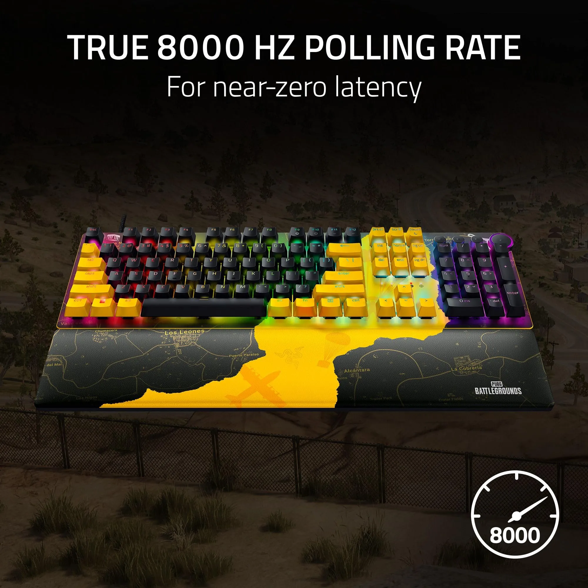 Razer Huntsman V2 Optical Gaming Keyboard: Fastest Linear Optical Switches Gen-2 w/ Sound Dampeners & 8000Hz Polling Rate - Doubleshot PBT Keycaps - Dedicated Media Keys & Dial - Ergonomic Wrist Rest