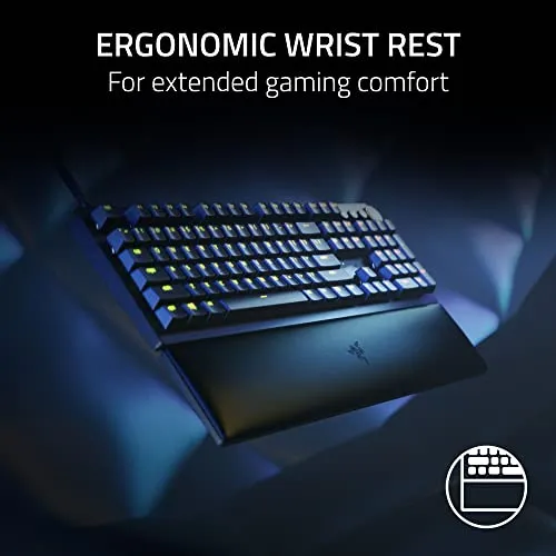 Razer Huntsman V2 Optical Gaming Keyboard: Fastest Linear Optical Switches Gen-2 w/ Sound Dampeners & 8000Hz Polling Rate - Doubleshot PBT Keycaps - Dedicated Media Keys & Dial - Ergonomic Wrist Rest