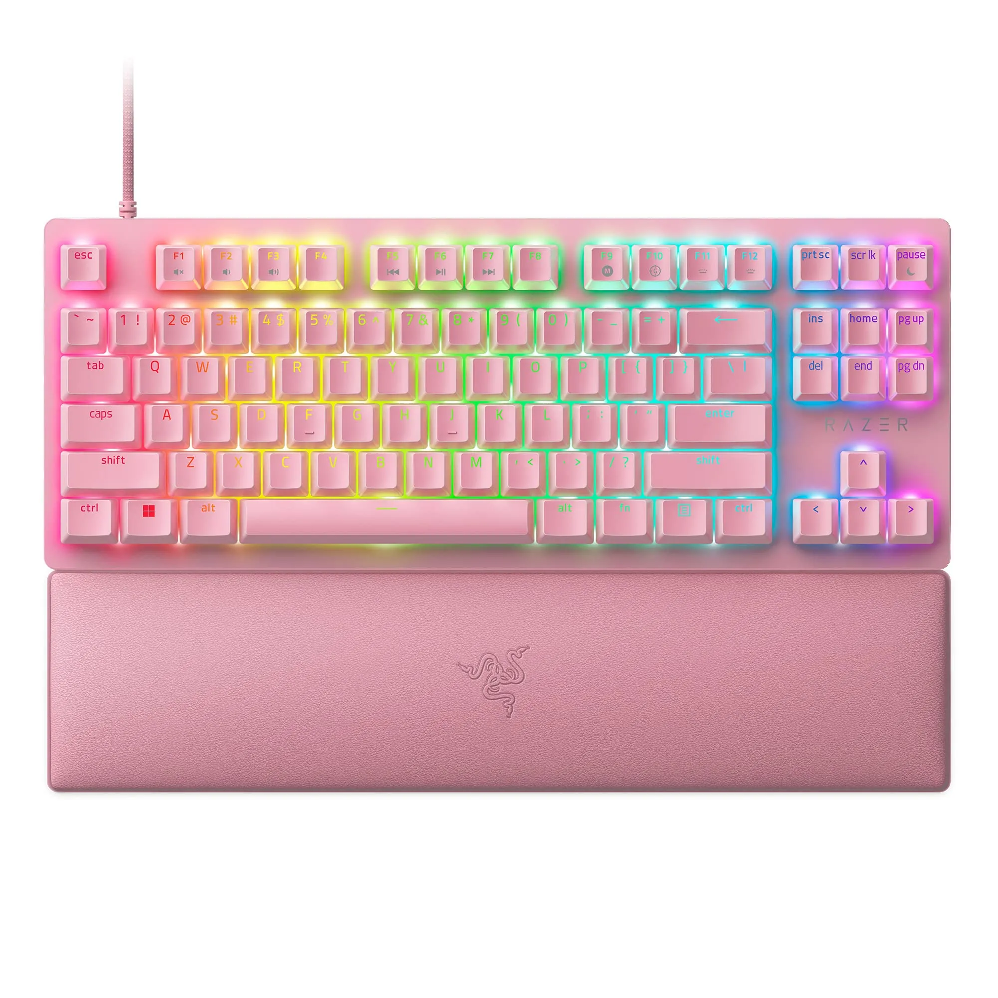 Razer Huntsman V2 Optical Gaming Keyboard: Fastest Linear Optical Switches Gen-2 w/ Sound Dampeners & 8000Hz Polling Rate - Doubleshot PBT Keycaps - Dedicated Media Keys & Dial - Ergonomic Wrist Rest