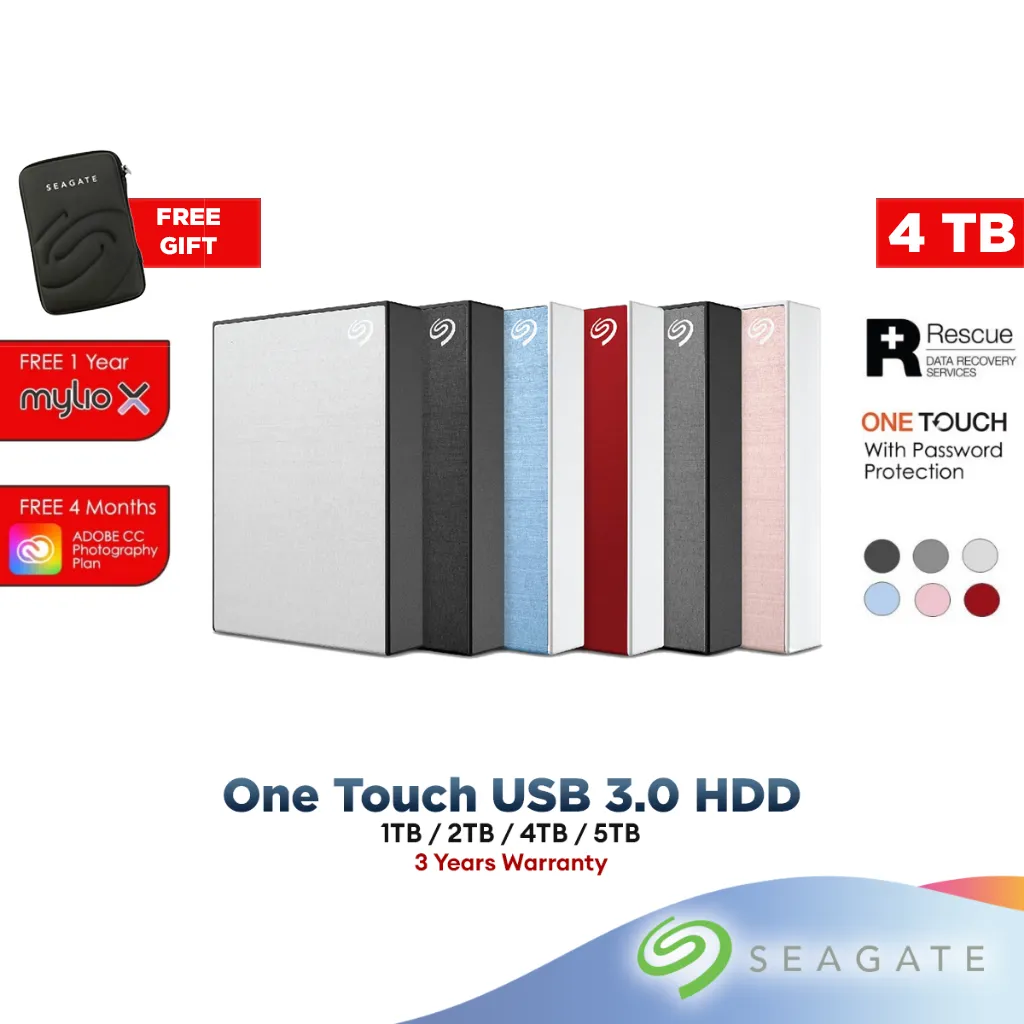 Seagate 4TB One Touch USB 3.0 Portable Hard Drive