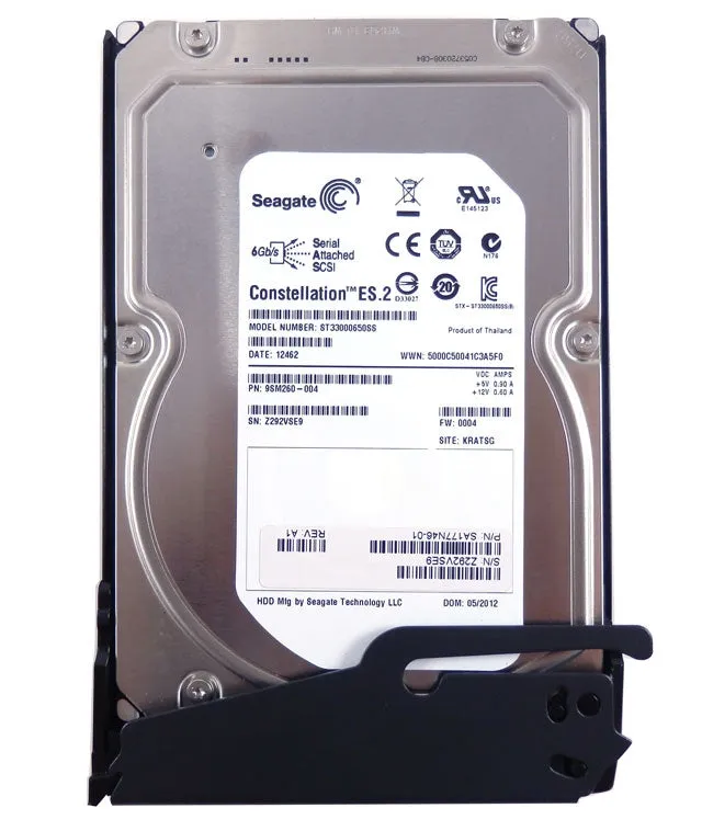 Seagate Constellation ES.2 3TB SAS 6Gb/s 3.5" 64MB Hard Drive w/ Tray ST33000650SS