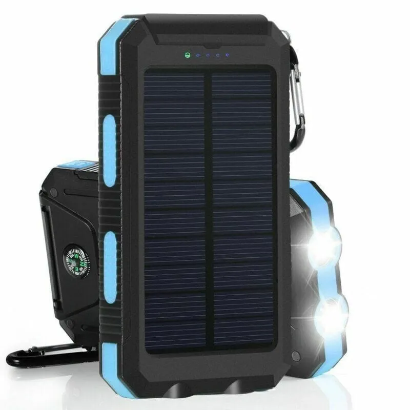 SMAXPro™ Portable Solar Power Bank: HIGH 20,000mAH, 2 USB Ports, Compass, Cell Phone Charger