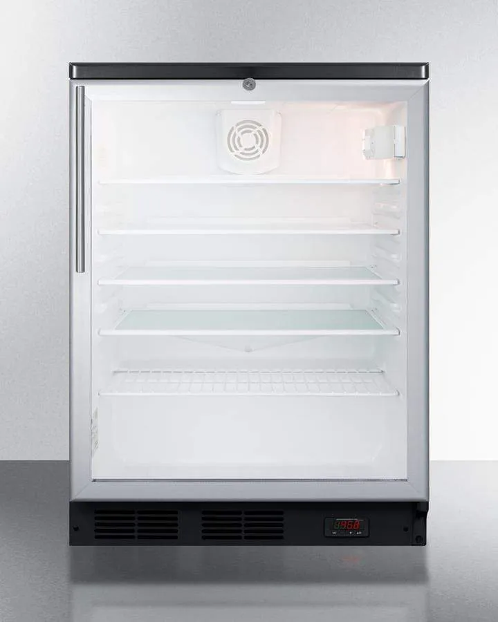 Summit Commercial 24" Built-In Automatic Defrost Craft Beer Pub Fridge SCR600BGLBIDTPUBHV