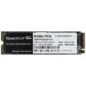 TEAMGROUP High-Speed 256GB NVMe PCIe M.2 Solid State Drive (SSD) - Model TM8FP6256G