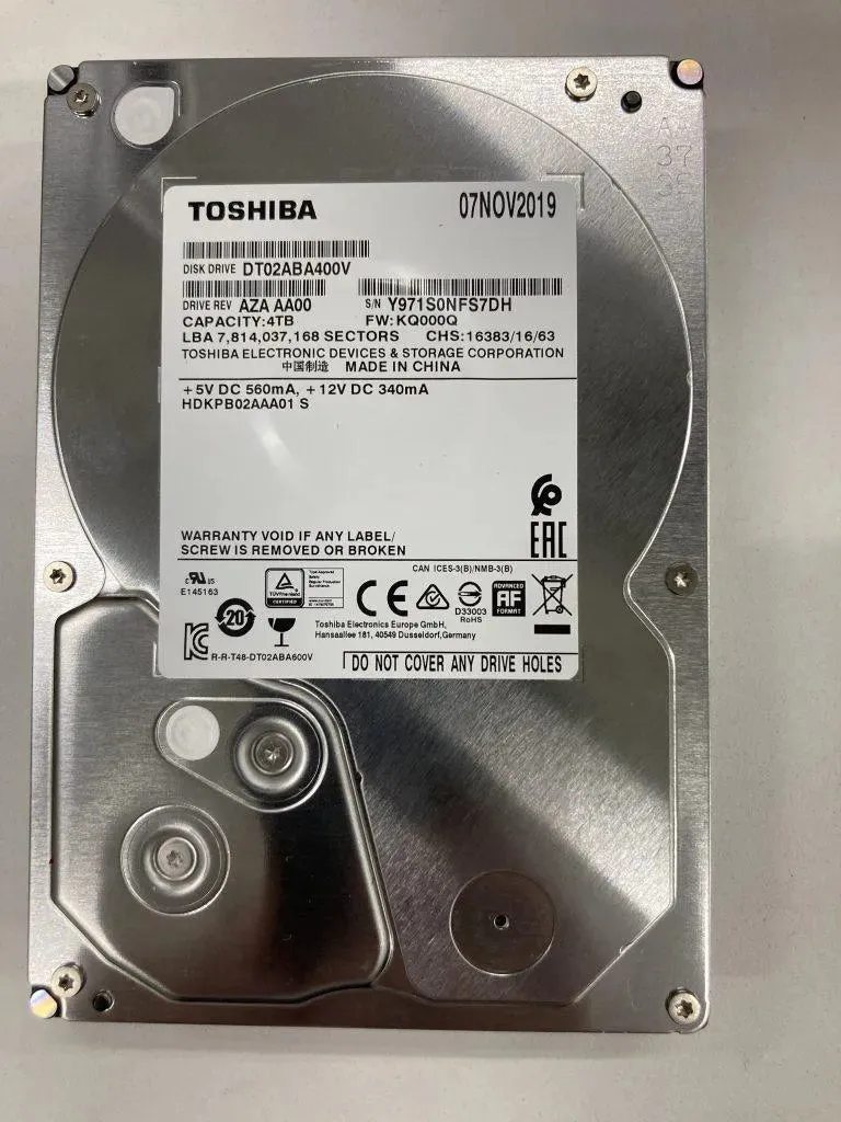 TOSHIBA SURVEILLANCE HARD DRIVE - 4TB