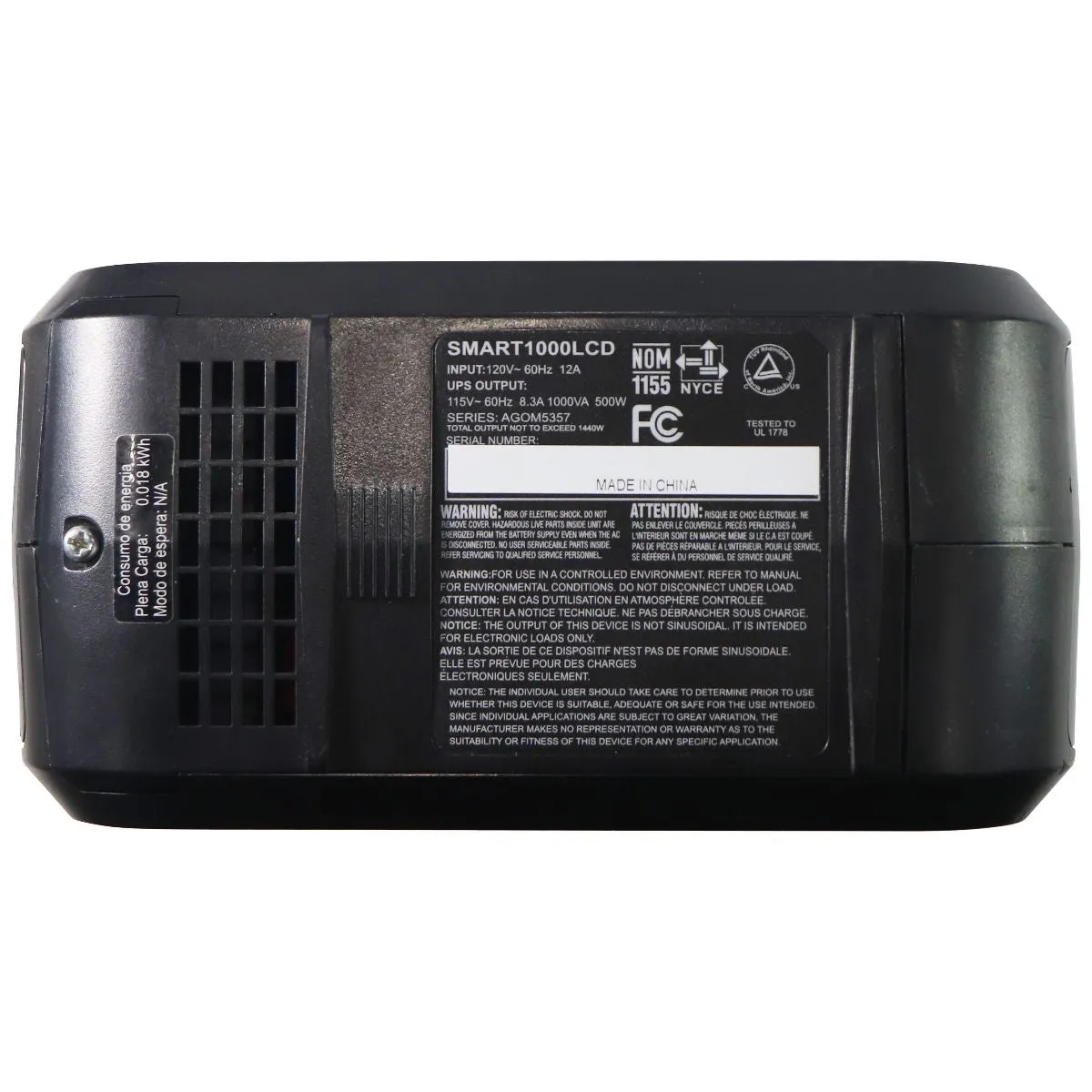 Tripp Lite 1000VA Smart UPS Battery Back Up (500W) 8 Outlet   LCD Screen - Black