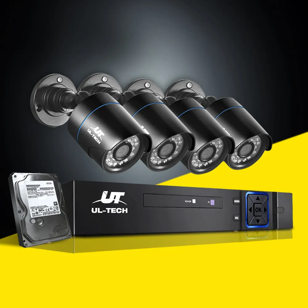 UL-tech Enhanced 1080P CCTV Outdoor Security Camera System with 4TB DVR, HD Night Vision - Ideal for Home Protection