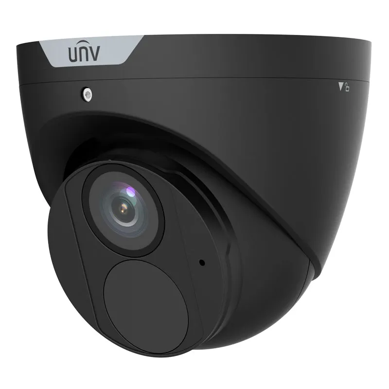 UNIVIEW IPC3614SR3-ADF28KM-G-BK: 4MP LightHunter IR Fixed Eyeball Turret Camera in Black